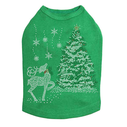Christmas Tree with Reindeer - Dog Tank-Choose Color