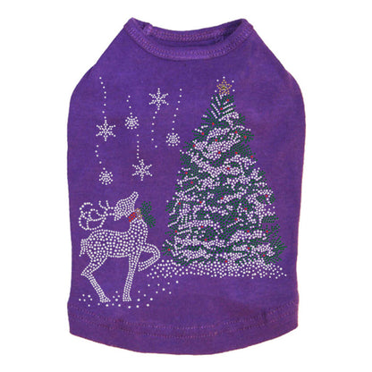 Christmas Tree with Reindeer - Dog Tank-Choose Color