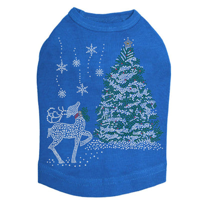 Christmas Tree with Reindeer - Dog Tank-Choose Color