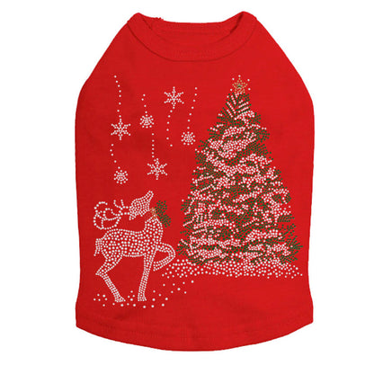 Christmas Tree with Reindeer - Dog Tank-Choose Color