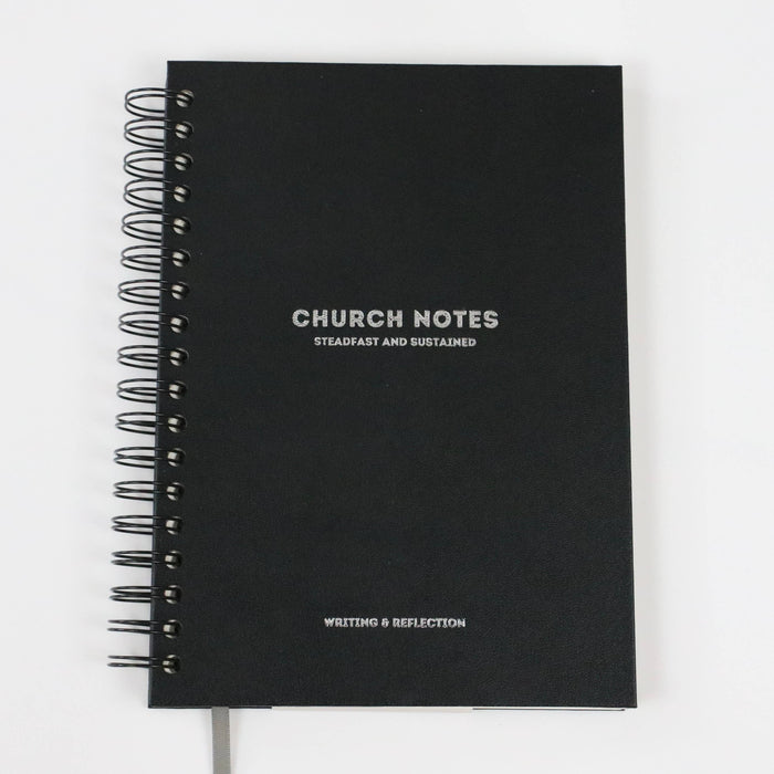 Church Notes Journal - Size Large, Black Spiral (7 x 10")