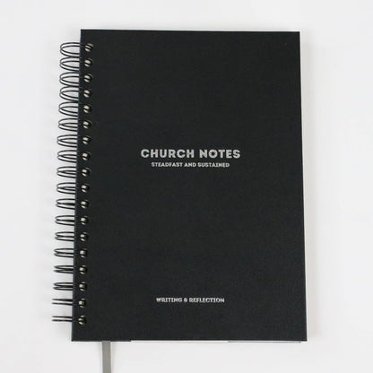 Church Notes Journal - Size Large, Black Spiral (7 x 10")