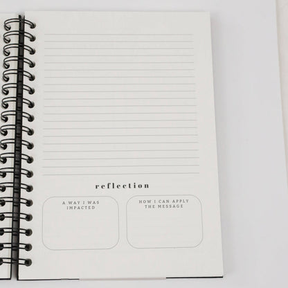 Church Notes Journal - Size Large, Black Spiral (7 x 10")