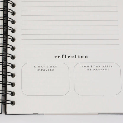 Church Notes Journal - Size Large, Black Spiral (7 x 10")
