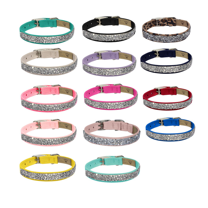 Crystal Rocks 1/2" Dog Collar