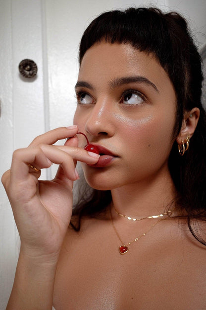 Carnelian Stone Heart Necklace