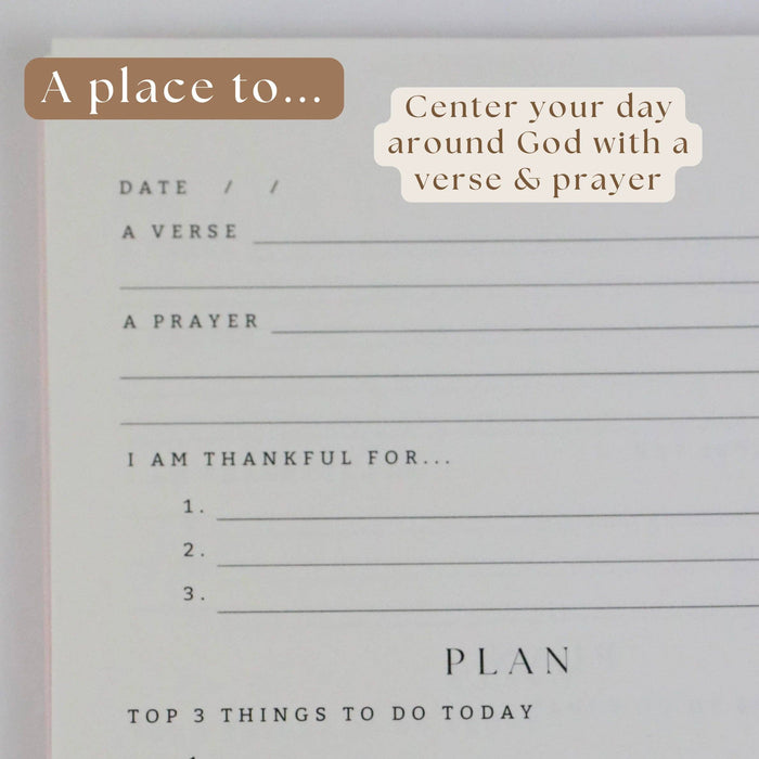 Daily Faith-Based Planner - Devotional Journaling Prompts, Calendar Planning, and Daily Planning