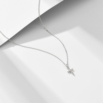 Dainty Minimal Waterproof Cubic Zirconia Cross Necklace