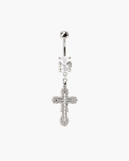 Everette Cross Belly Ring in Silver