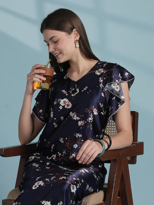Elegant floral satin nightwear for women online