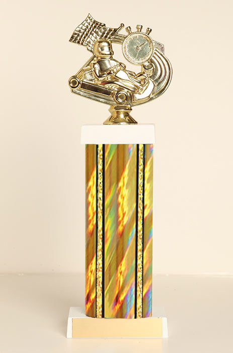 Go Kart Theme Square Column Trophy