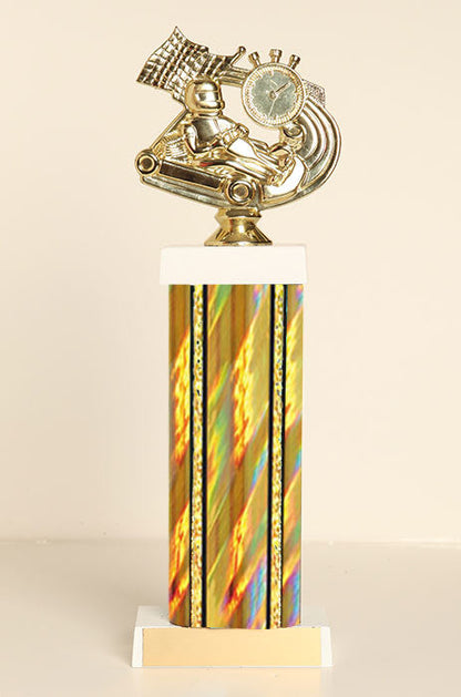 Go Kart Theme Square Column Trophy