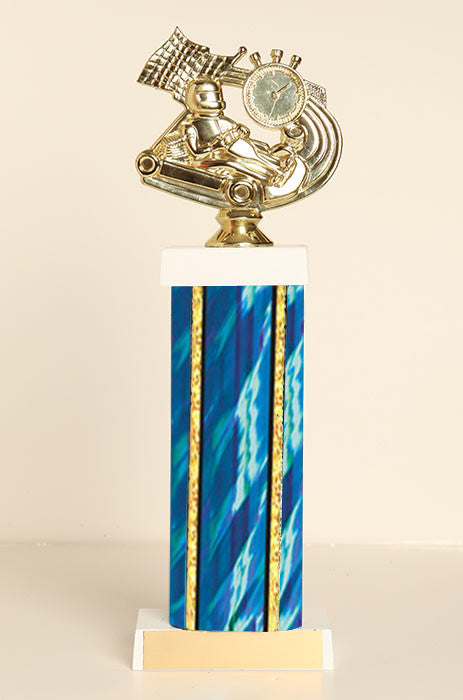 Go Kart Theme Square Column Trophy