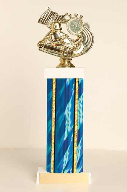 Go Kart Theme Square Column Trophy