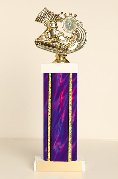 Go Kart Theme Square Column Trophy