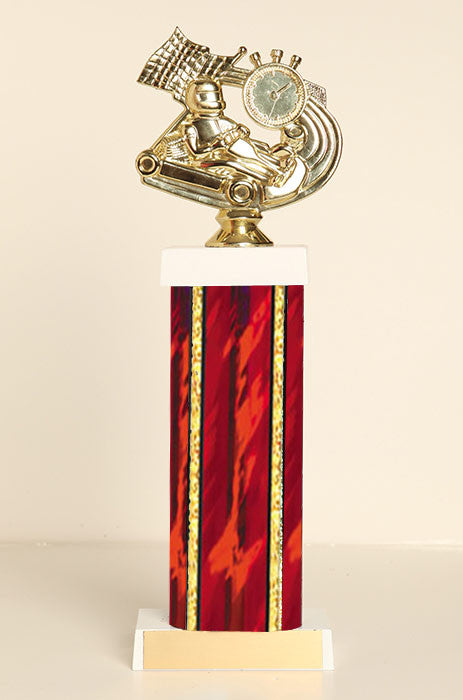 Go Kart Theme Square Column Trophy