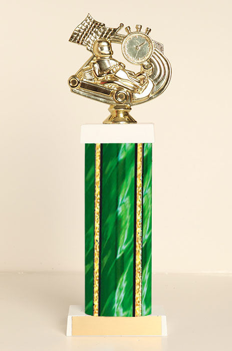 Go Kart Theme Square Column Trophy