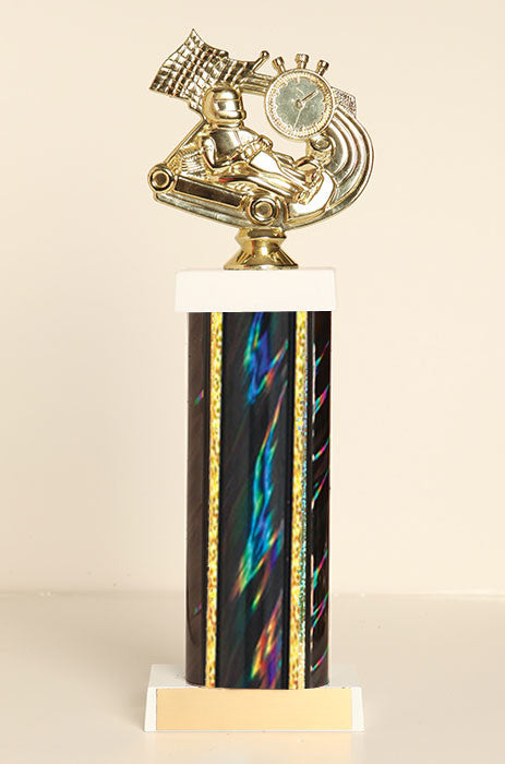 Go Kart Theme Square Column Trophy