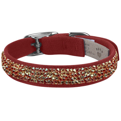 Gold Crystal Rocks 1/2" Dog Collar