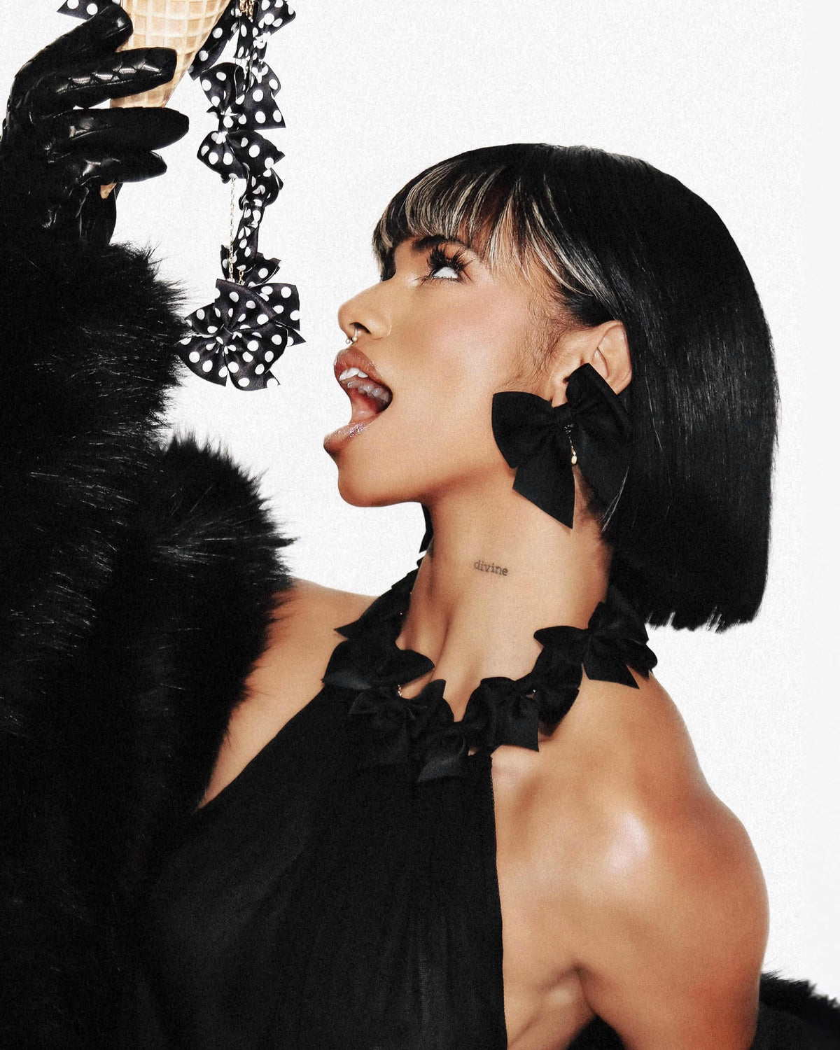 Black Bow Earrings