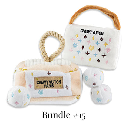 Keep Calm and Chewy Vuton Dog Toy Set