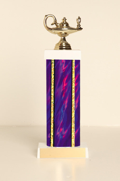 Lamp of Knowledge Square Column Trophy