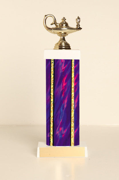 Lamp of Knowledge Square Column Trophy