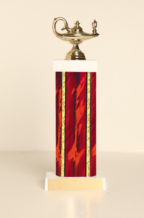 Lamp of Knowledge Square Column Trophy