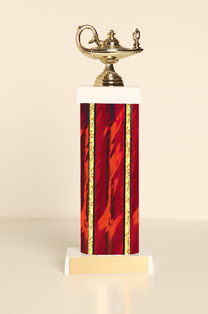 Lamp of Knowledge Square Column Trophy