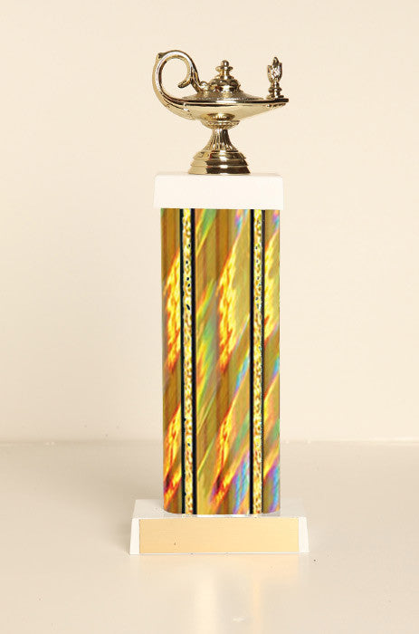 Lamp of Knowledge Square Column Trophy