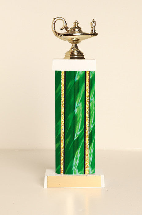 Lamp of Knowledge Square Column Trophy