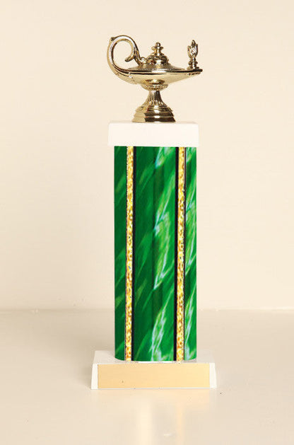 Lamp of Knowledge Square Column Trophy
