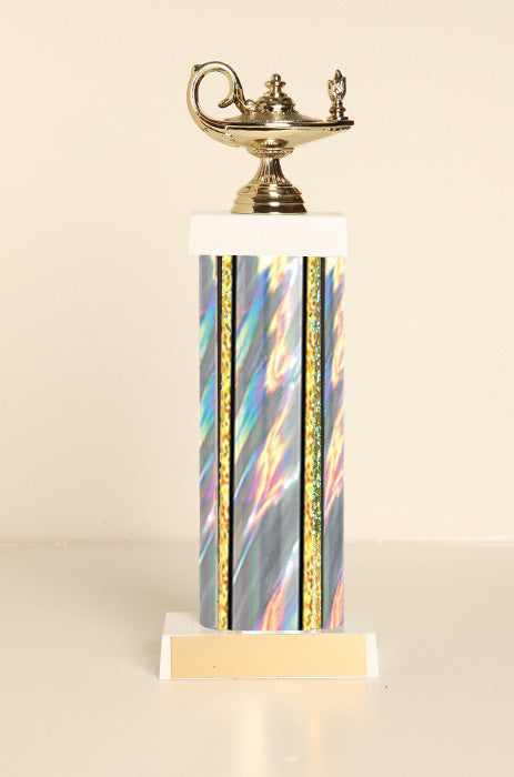 Lamp of Knowledge Square Column Trophy