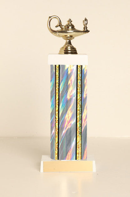 Lamp of Knowledge Square Column Trophy