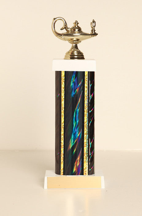 Lamp of Knowledge Square Column Trophy