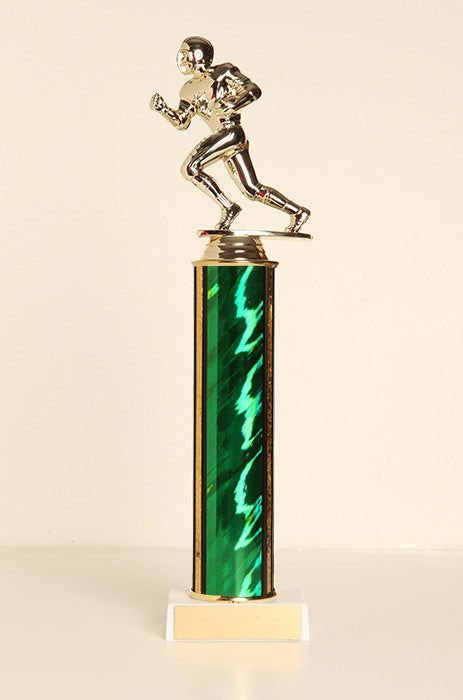 Male Football Runner Tube Trophy