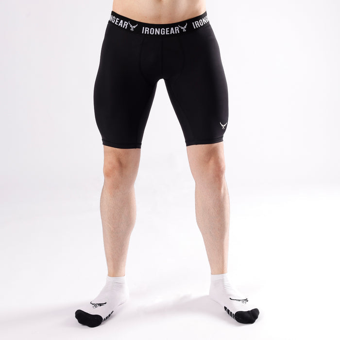 Men's Long Compression Shorts - IRONGEAR Fitness