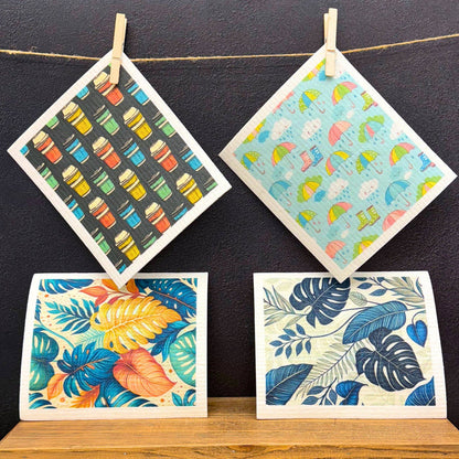 Rainy Spring Day Swedish Dishcloths - Spring Decor