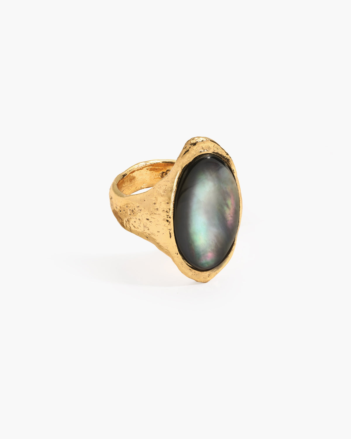 Midnight Oval Shell Ring