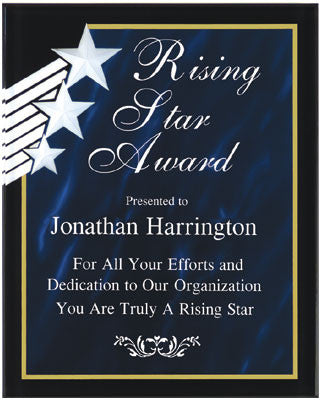 Rising Star Acrylic Plaque in Red, Green or Blue