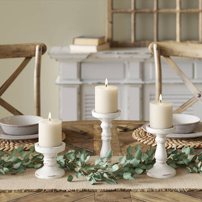 S/3 Carmen Wood Candle Holders