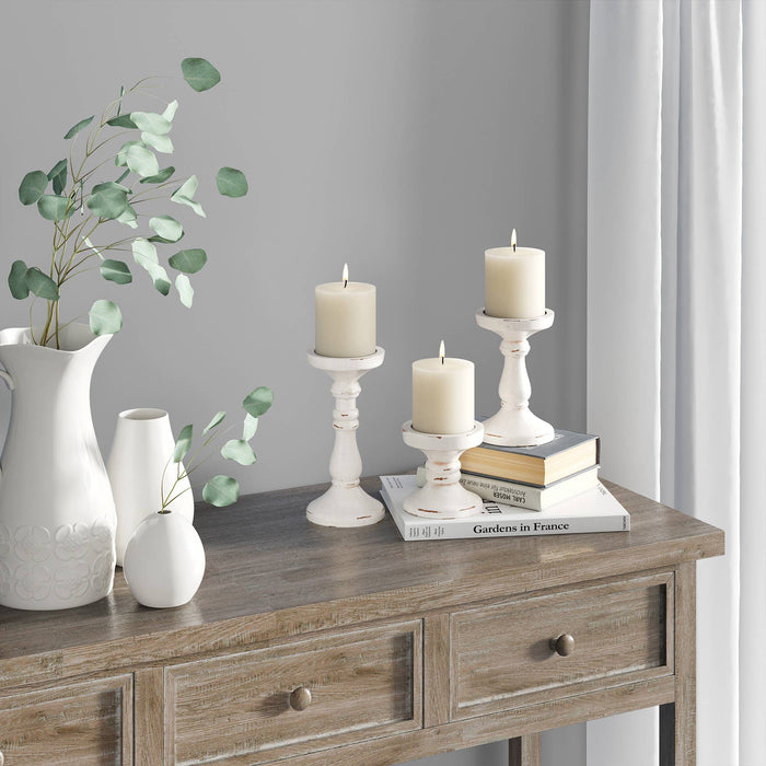 S/3 Carmen Wood Candle Holders