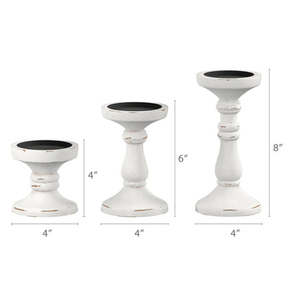 S/3 Carmen Wood Candle Holders
