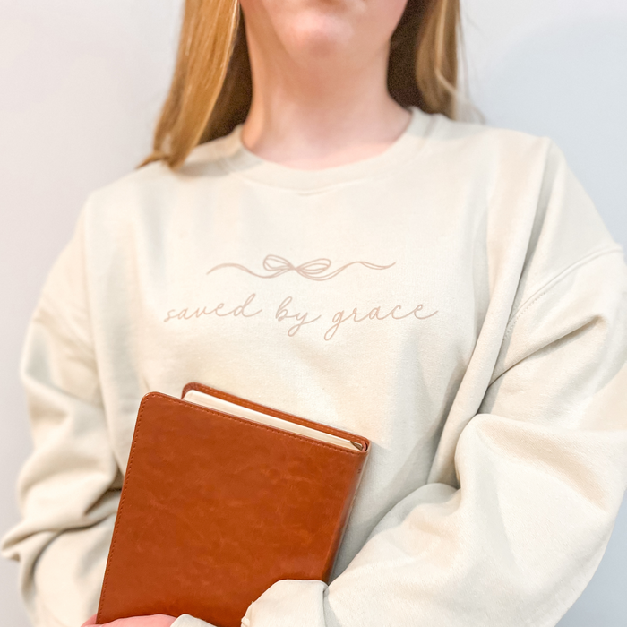 Saved By Grace Bow Sweatshirt