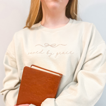 Saved By Grace Bow Sweatshirt
