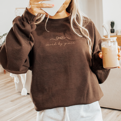 Saved By Grace Bow Sweatshirt