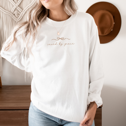 Saved By Grace Bow Sweatshirt