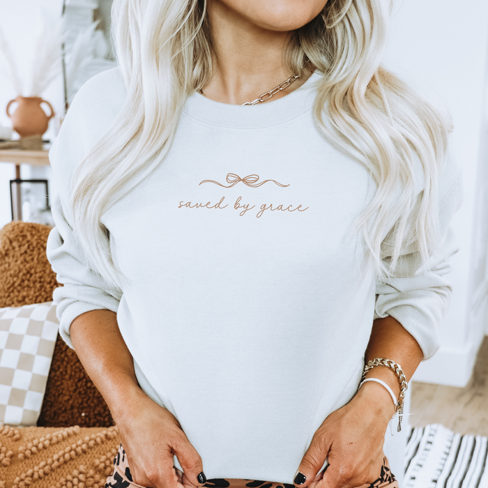 Saved By Grace Bow Sweatshirt