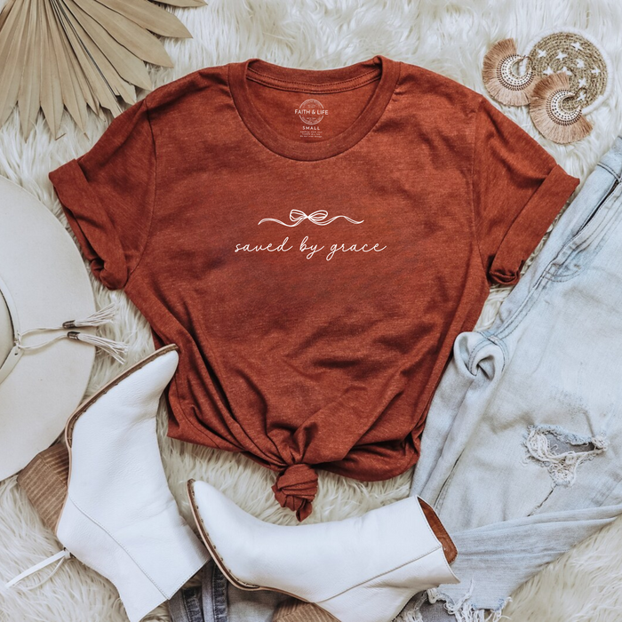 Saved By Grace Bow T-Shirt