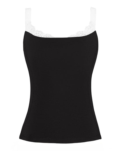 Outline image of Shapey Cami Bra - Black/Lace White